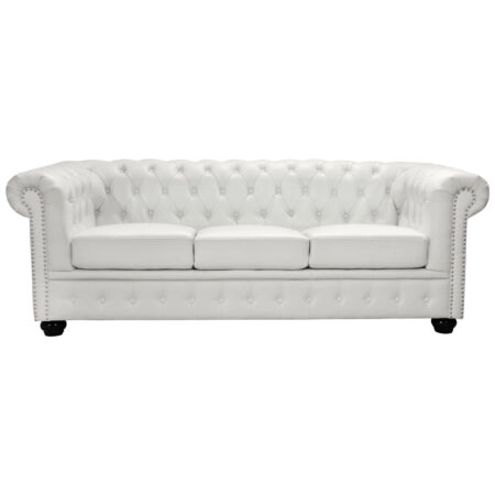 ΚΑΝΑΠΕΣ 3ΘΕΣΙΟΣ T.CHESTERFIELD HM3009.02 ΤΕΧΝΟΔΕΡΜΑ ΛΕΥΚΟ ΜΑΤ 208x90x73 εκ.