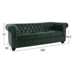 ΚΑΝΑΠΕΣ 3ΘΕΣΙΟΣ T.CHESTERFIELD HM3009.08 ΤΕΧΝΟΔΕΡΜΑ ΚΥΠΑΡΙΣΣΙ 208x90x73 εκ.