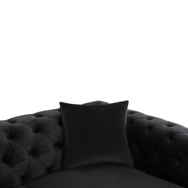 ΚΑΝΑΠΕΣ τ.CHESTERFIELD MOBAR HM3262.04 ΜΑΥΡΟ ΒΕΛΟΥΔΟ-ΜΕΤΑΛΛΙΚΑ ΠΟΔΙΑ 154x85x68Υεκ