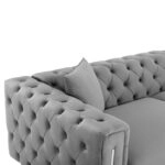 ΚΑΝΑΠΕΣ τ.CHESTERFIELD MOBAR HM3263.01 ΓΚΡΙ ΒΕΛΟΥΔΟ-ΜΕΤΑΛΛΙΚΑ ΠΟΔΙΑ 212x87x68Υεκ