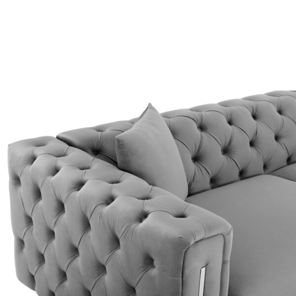 ΚΑΝΑΠΕΣ τ.CHESTERFIELD MOBAR HM3263.01 ΓΚΡΙ ΒΕΛΟΥΔΟ-ΜΕΤΑΛΛΙΚΑ ΠΟΔΙΑ 212x87x68Υεκ