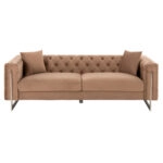 ΚΑΝΑΠΕΣ τ.CHESTERFIELD MOBAR HM3263.03 ΜΠΕΖ ΒΕΛΟΥΔΟ-ΜΕΤΑΛΛΙΚΑ ΠΟΔΙΑ 212x87x68Υεκ