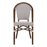 ΚΑΡΕΚΛΑ BISTRO ΑΛΟΥΜΙΝΙΟΥ BAMBOO LOOK ΜΕ ΛΕΥΚΟ-ΜΑΥΡΟ RATTAN HM5566.01 45x54x90Υεκ.