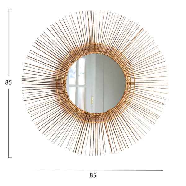 ΚΑΘΡΕΠΤΗΣ ΣΤΡΟΓΓΥΛΟΣ ΜΕ ΠΛΑΙΣΙΟ ΑΠΟ STICKS ΚΟΚΟΦΟΙΝΙΚΑ ΣΕ ΧΡΩΜΑ ΦΥΣΙΚΟ Φ85 εκ.HM7733