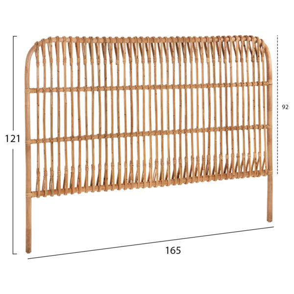 ΚΕΦΑΛΑΡΙ ΚΡΕΒΑΤΙΟΥ MERMA HM9549 ΣΕ ΦΥΣΙΚΟ ΧΡΩΜΑ RATTAN 165x5x121Yεκ.