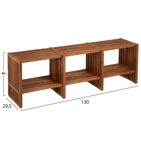 ΚΟΝΣΟΛΑ NYA HM9831 ΜΑΣΙΦ ΞΥΛΟ TEAK ΣΕ ΦΥΣΙΚΟ ΧΡΩΜΑ 130x29,5x46Υ εκ.