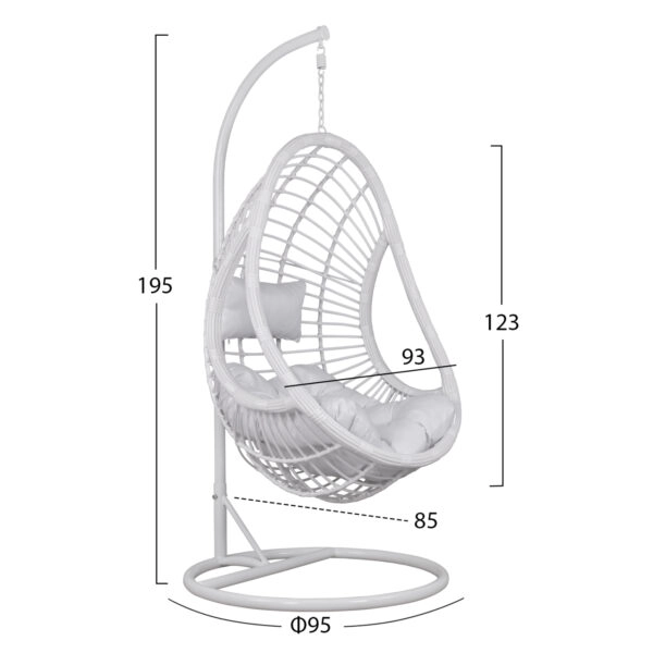 ΚΡΕΜΑΣΤΗ ΠΟΛΥΘΡΟΝΑ ΦΩΛΙΑ CALLIE HM5541.03 ΜΕ ΛΕΥΚΟ WICKER & ΜΑΞΙΛΑΡΙΑ Φ95Χ195Υ εκ.