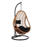 ΚΡΕΜΑΣΤΗ ΠΟΛΥΘΡΟΝΑ ΦΩΛΙΑ CALLIE HM5541.04 ΜΕ ΜΠΕΖ WICKER & ΜΑΥΡΑ ΜΑΞΙΛΑΡΙΑ Φ95Χ195Υ εκ.