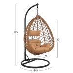 ΚΡΕΜΑΣΤΗ ΠΟΛΥΘΡΟΝΑ ΦΩΛΙΑ CATALINA HM5677.01 ΜΕ ΜΠΕΖ WICKER & ΜΑΞΙΛΑΡΙΑ Φ95Χ195Υ εκ.