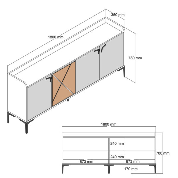 ΜΠΟΥΦΕΣ ΜΕΛΑΜΙΝΗΣ ΚΑΡΥΔΙ ΚΑΙ ΑΝΘΡΑΚΙ 180x35x78Yεκ. HM9433.01