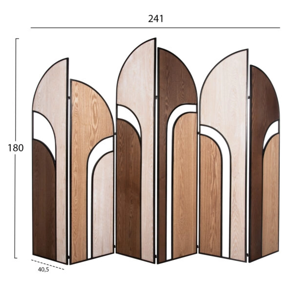 ΠΑΡΑΒΑΝ 6-ΦΥΛΛΟ CRYPT HM4221 MDF ΣΕ 4 ΧΡΩΜΑTA-ΜΑΥΡΟ ΜΕΤΑΛΛΟ 241x1,5x180Υεκ.