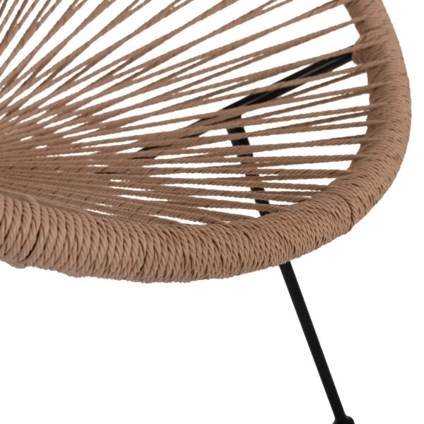 ΠΟΛΥΘΡΟΝΑ ACAPULCO Τ. ΦΩΛΙΑ ΜΕΤΑΛΛΟ ΜΑΥΡΟ ΜΕ TWISTED WICKER HM5871.01 70x73x79 εκ.