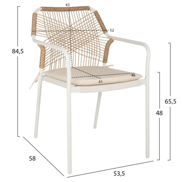 ΠΟΛΥΘΡΟΝΑ ΑΛΟΥΜΙΝΙΟΥ TROTTER HM5865.12 ΛΕΥΚΟΣ ΣΚΕΛΕΤΟΣ ΜΕ WICKER ΜΠΕΖ & ΛΕΥΚΟ ΜΑΞΙΛΑΡΙ