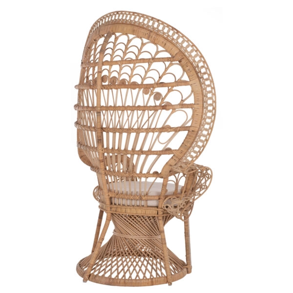 ΠΟΛΥΘΡΟΝΑ ROYAL PEACOCK HM9342 RATTAN ΣΕ ΦΥΣΙΚΟ-ΜΑΞΙΛΑΡΙ ΜΠΕΖ 114x72x150Yεκ.