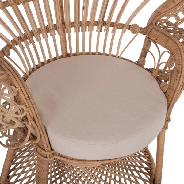 ΠΟΛΥΘΡΟΝΑ ROYAL PEACOCK HM9342 RATTAN ΣΕ ΦΥΣΙΚΟ-ΜΑΞΙΛΑΡΙ ΜΠΕΖ 114x72x150Yεκ.