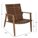 ΠΟΛΥΘΡΟΝΑ ΜΕΤΑΛΛΟ ΟΨΗ ΞΥΛΟΥ & RATTAN ΔΕΡΜΑ-LOOK 63,5x75,5x77εκ.HM5868.01