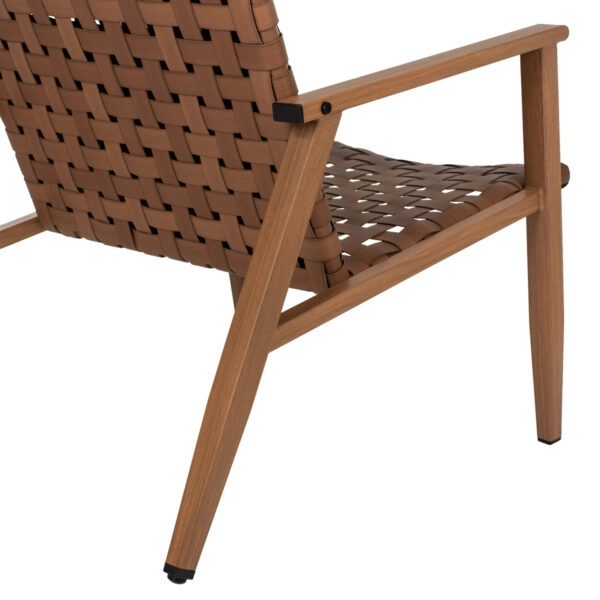 ΠΟΛΥΘΡΟΝΑ ΜΕΤΑΛΛΟ ΟΨΗ ΞΥΛΟΥ & RATTAN ΔΕΡΜΑ-LOOK 63,5x75,5x77εκ.HM5868.01