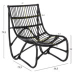 ΠΟΛΥΘΡΟΝΑ GRINN HM9815.02 ΡΑΒΔΟΙ RATTAN ΣΕ ΜΑΥΡΟ 56,5x73,5x79,5Υ εκ.