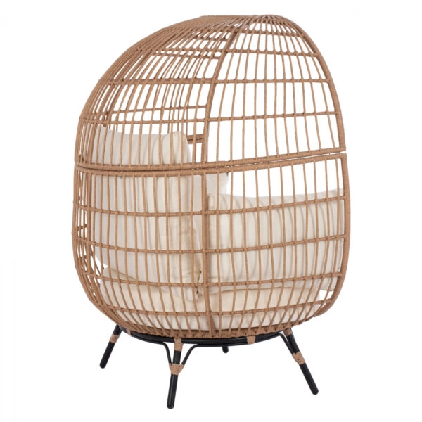 ΠΟΛΥΘΡΟΝΑ ΦΩΛΙΑ ALLEGRA HM5764 ΜΕ WICKER ΣΕ ΜΠΕΖ ΑΠΟΧΡΩΣΗ 110x85x148 εκ.