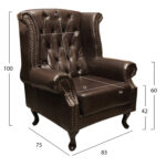 ΠΟΛΥΘΡΟΝΑ-ΜΠΕΡΖΕΡΑ T.CHESTERFIELD POLINA HM0053.01 PU ΣΚ.ΚΑΦΕ 83x75x107 εκ.