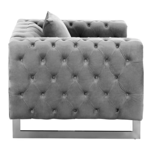 ΠΟΛΥΘΡΟΝΑ τ.CHESTERFIELD MOBAR HM3261.01 ΓΚΡΙ ΒΕΛΟΥΔΟ-ΜΕΤΑΛΛΙΚΑ ΠΟΔΙΑ 99x86,5x77Υεκ.