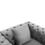 ΠΟΛΥΘΡΟΝΑ τ.CHESTERFIELD MOBAR HM3261.01 ΓΚΡΙ ΒΕΛΟΥΔΟ-ΜΕΤΑΛΛΙΚΑ ΠΟΔΙΑ 99x86,5x77Υεκ.