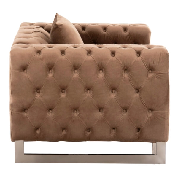 ΠΟΛΥΘΡΟΝΑ τ.CHESTERFIELD MOBAR HM3261.03 ΜΠΕΖ ΒΕΛΟΥΔΟ-ΜΕΤΑΛΛΙΚΑ ΠΟΔΙΑ 99x86,5x77Υεκ.