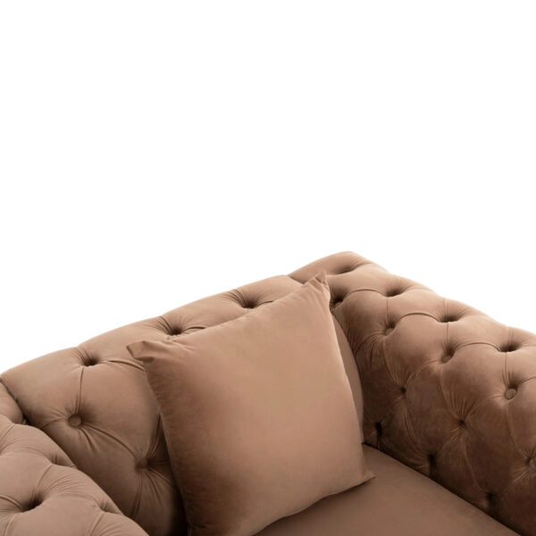 ΠΟΛΥΘΡΟΝΑ τ.CHESTERFIELD MOBAR HM3261.03 ΜΠΕΖ ΒΕΛΟΥΔΟ-ΜΕΤΑΛΛΙΚΑ ΠΟΔΙΑ 99x86,5x77Υεκ.