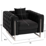 ΠΟΛΥΘΡΟΝΑ τ.CHESTERFIELD MOBAR HM3261.04 ΜΑΥΡΟ ΒΕΛΟΥΔΟ-ΜΕΤΑΛΛΙΚΑ ΠΟΔΙΑ 99x86,5x77Υεκ