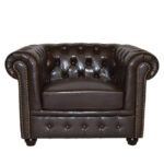 ΠΟΛΥΘΡΟΝΑ T.CHESTERFIELD HM3011.01 ΤΕΧΝΟΔΕΡΜΑ ΣΚΟΥΡΟ ΚΑΦΕ 110x90x73 εκ.