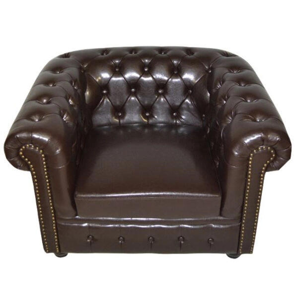 ΠΟΛΥΘΡΟΝΑ T.CHESTERFIELD HM3011.01 ΤΕΧΝΟΔΕΡΜΑ ΣΚΟΥΡΟ ΚΑΦΕ 110x90x73 εκ.