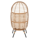 ΠΟΛΥΘΡΟΝΑ Τ.ΦΩΛΙΑ RATTAN HM5869.01 ΜΕΤΑΛ. ΠΟΔΙΑ ΜΑΥΡΑ 77x72x148 εκ.