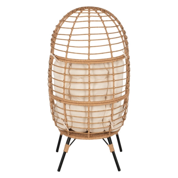 ΠΟΛΥΘΡΟΝΑ Τ.ΦΩΛΙΑ RATTAN HM5869.01 ΜΕΤΑΛ. ΠΟΔΙΑ ΜΑΥΡΑ 77x72x148 εκ.