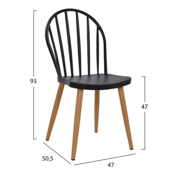 ΣΕΤ 5ΤΜΧ ΤΡΑΠΕΖΙ 110x70x76 cm SONAMA & ΚΑΡΕΚΛΕΣ ΠΟΛΥΠΡΟΠΥΛΕΝΙΟΥ ΜΑΥΡΕΣ ΜΕΤΑΛΛΙΚΑ ΠΟΔΙΑ HM11016