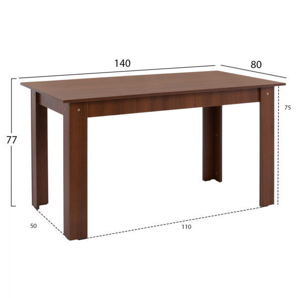 ΤΡΑΠΕΖΙ ΚΟΥΖΙΝΑΣ KELVIN 140x80x77Υεκ. ΚΑΡΥΔΙ HM2429.04