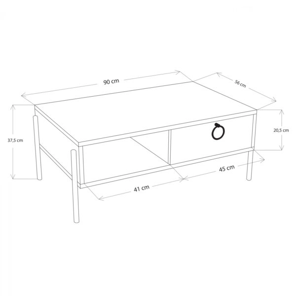 ΤΡΑΠΕΖΙ ΣΑΛΟΝΙΟΥ ΜΑΥΡΟ ΚΑΡΥΔΙ HM9247.04 90x56x37,5 εκ.