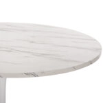 ΤΡΑΠΕΖΙ ΤΡΑΠΕΖΑΡΙΑΣ ΣΤΡΟΓΓΥΛΟ WHITE MARBLE HM9422.01 Φ120x74Yεκ.