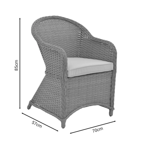 Πολυθρόνα κήπου Hadrian  rattan καφέ- textilene μπεζ 57x70x85εκ