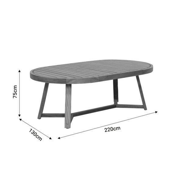 Τραπέζι Stellan  μασίφ ξύλο ευκαλύπτου 220x130x75εκ