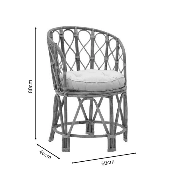 Πολυθρόνα Rostan Inart φυσικό rattan με μαξιλάρι 60x46x80εκ