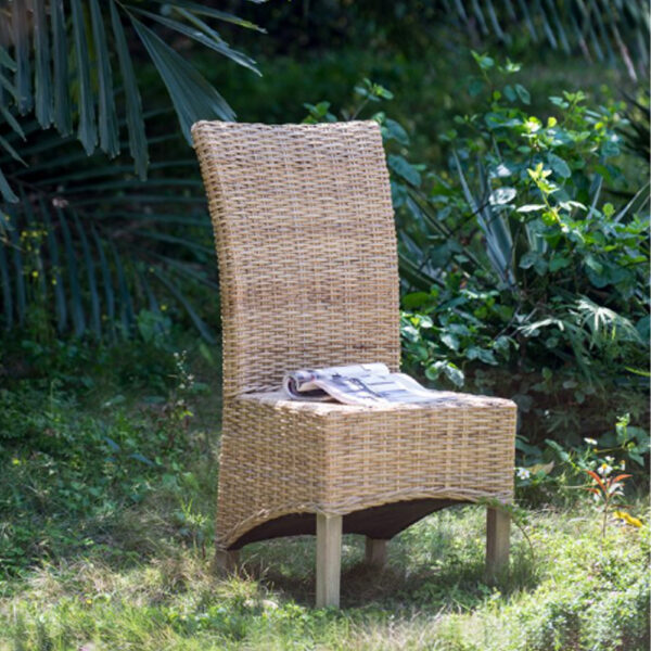 Rattan Καρέκλα Ξύλο/Ρατάν σε Φυσική Απόχρωση (48x62x103)cm