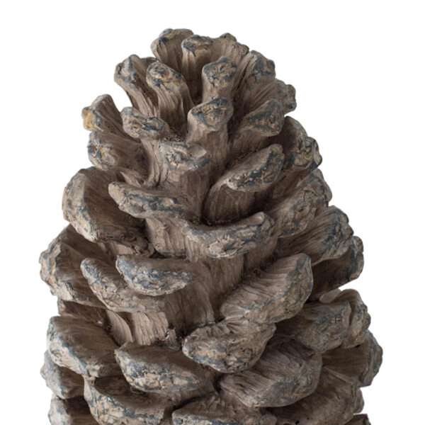 Pine Cone Διακοσμητικό Γλυπτό Κουκουνάρα Ρητίνης Γκρι (18x18x36)cm Σετ/2