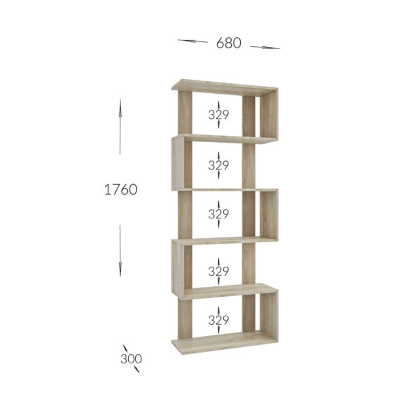 Βιβλιοθήκη Regal 68x30x176cm Σονόμα