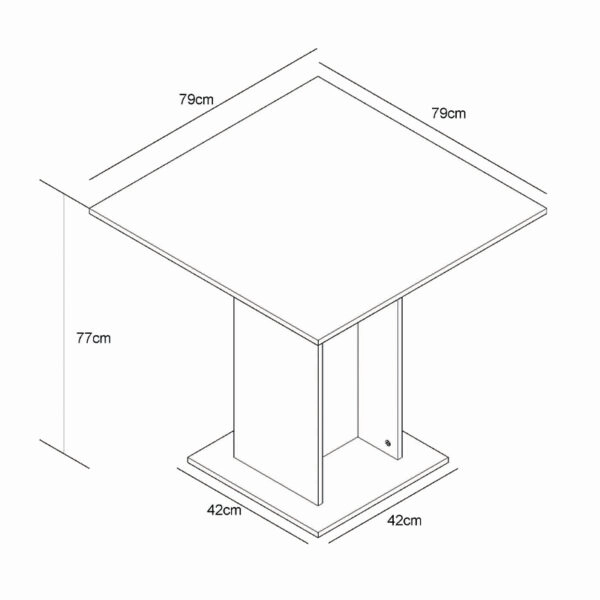 Τραπέζι Clement  χρώμα ανοιχτό καρυδί 79x79x77εκ.