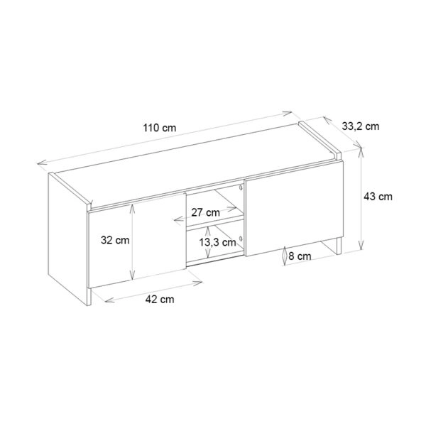 Παπουτσοθήκη Verly  χρώμα καρυδί 110x33,2x43εκ.