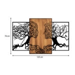 Διακοσμητικό τοίχου Tree Love  ξύλινο - μεταλλικό χρώμα καρυδί - μαύρο 125x3x79εκ.