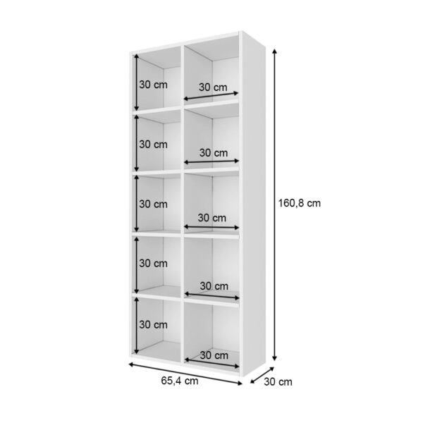 Βιβλιοθήκη Oliver  χρώμα λευκό 65,4x30x160,8εκ.