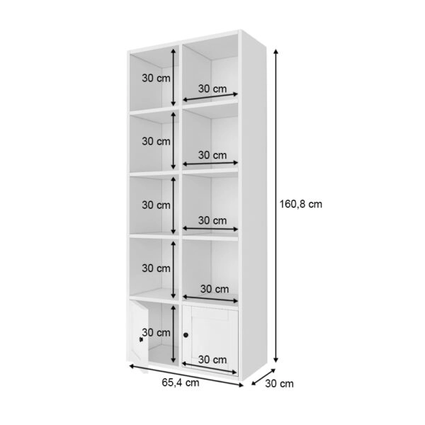 Βιβλιοθήκη Felix  χρώμα λευκό 65,4x30x160,8εκ.