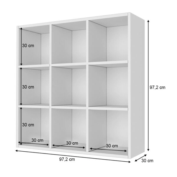 Βιβλιοθήκη Oliver  χρώμα λευκό 97,2x30x97,2εκ.