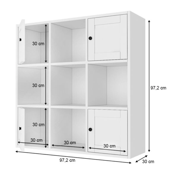 Βιβλιοθήκη Felix  χρώμα λευκό 97,2x30x97,2εκ.